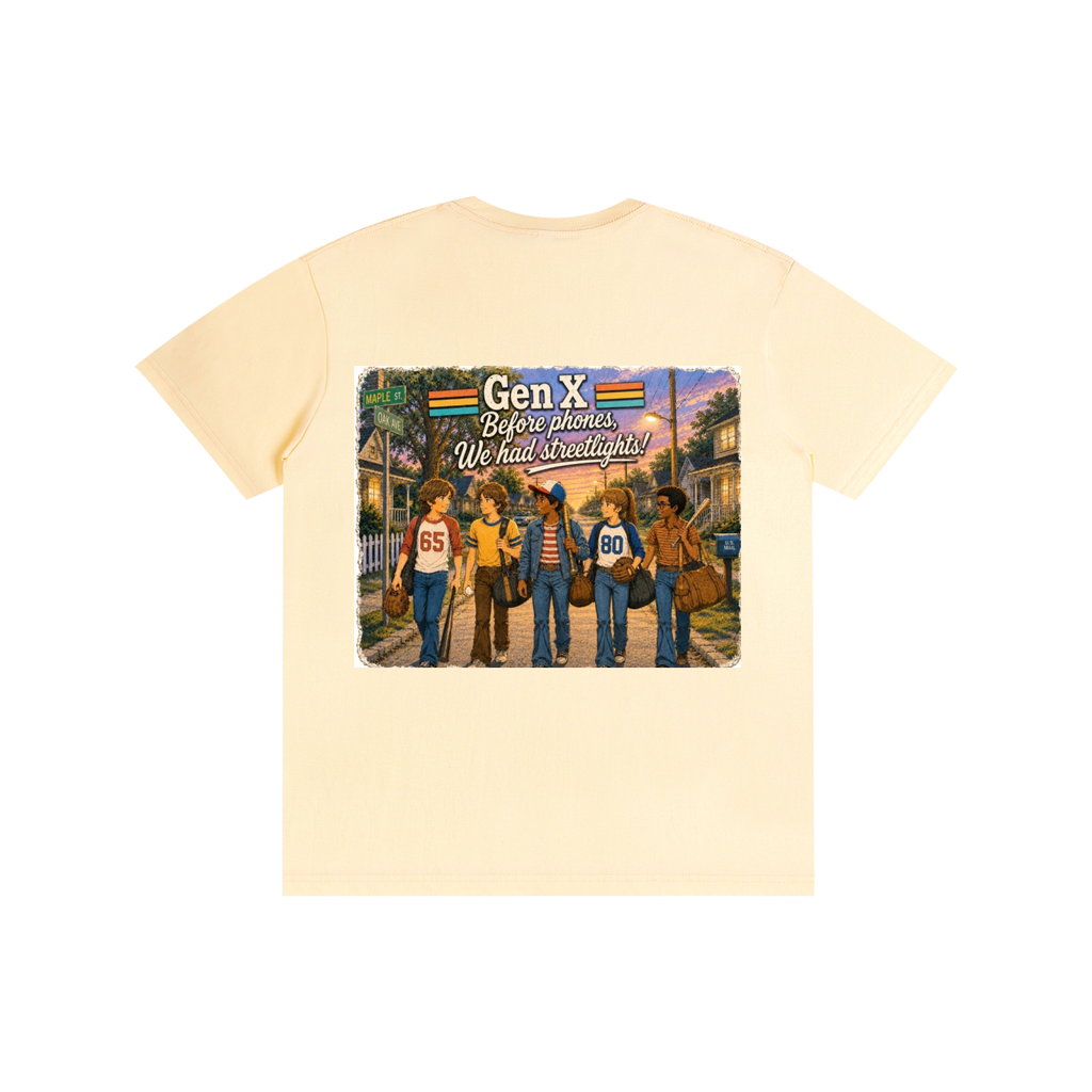Gen X: Before Phones, We Had Streetlights! Pure Cotton Unisex T-Shirt