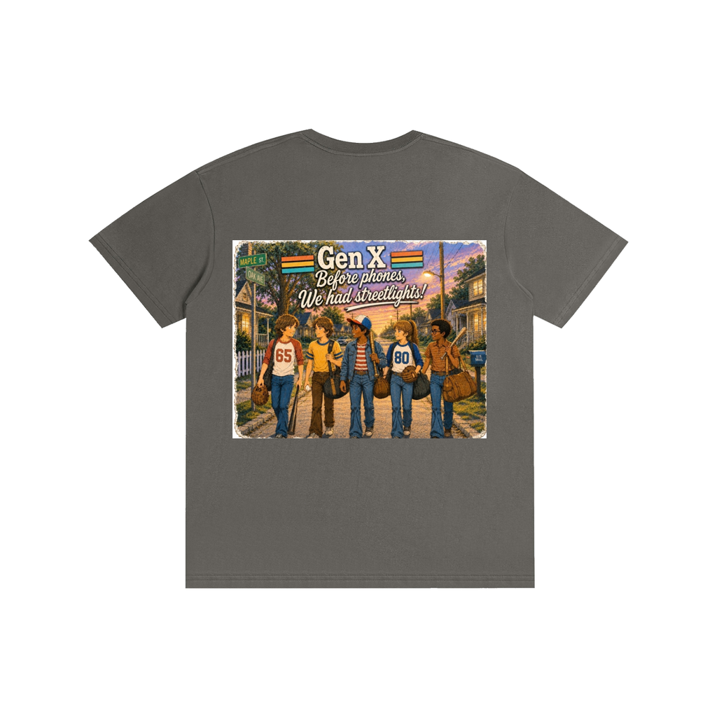 Gen X: Before Phones, We Had Streetlights! Pure Cotton Unisex T-Shirt